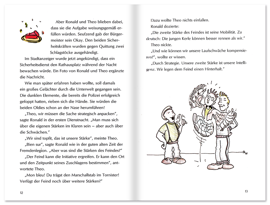 Endlich 75! Geschenkbuch Geschichten Cartoons Leseprobe S12–13 TOMUS Verlag Onlineshop