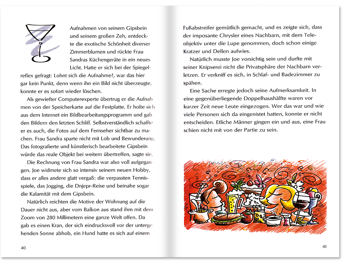 Endlich 75! Geschenkbuch Geschichten Cartoons Leseprobe S40–41 TOMUS Verlag Onlineshop
