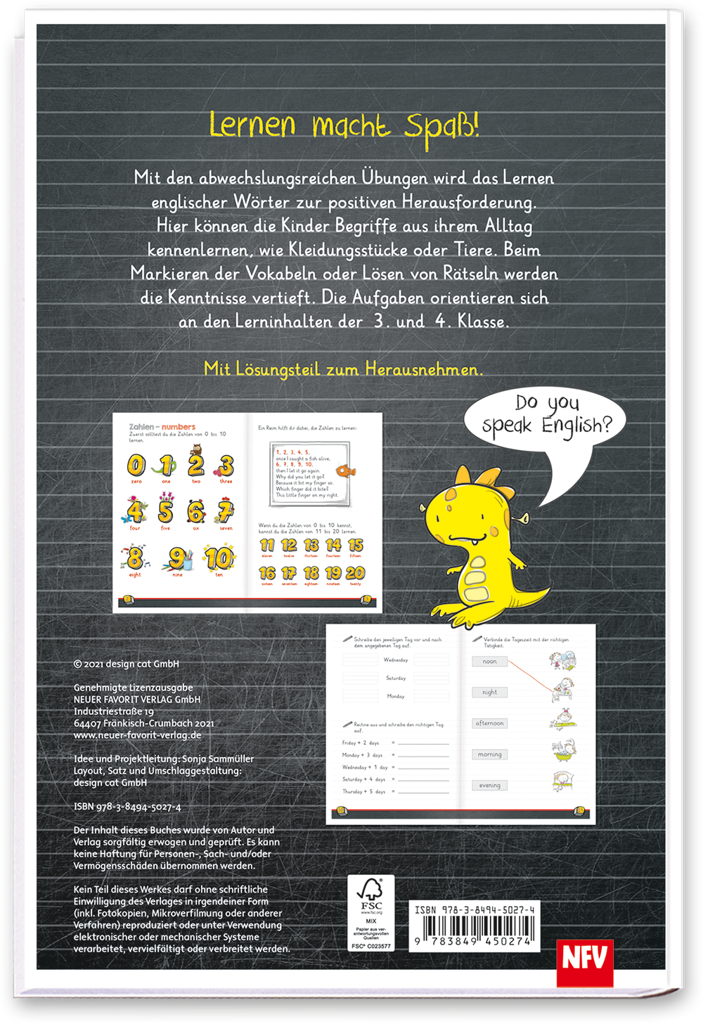 Englisch lernen Lernhilfe Kinder Schule Cover Rückseite Neuer Favorit Verlag Onlineshop