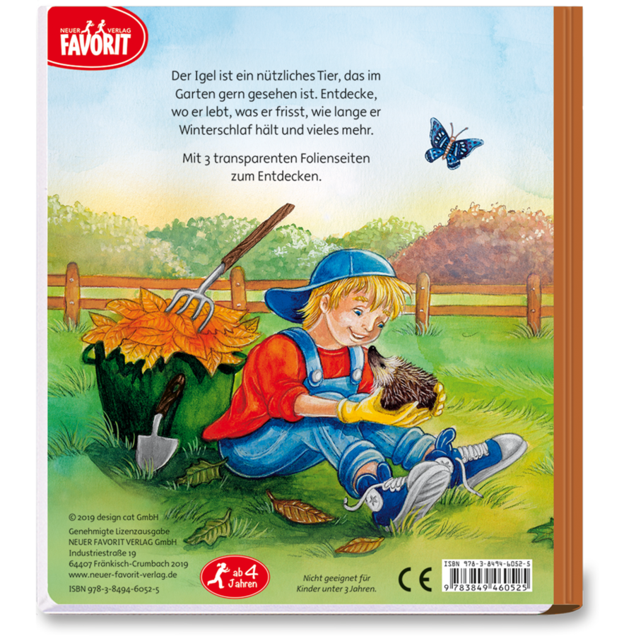 Entdecke unsere Welt – Der Igel Natur Kinder Folienbuch Cover Rückseite Neuer Favorit Verlag Onlineshop