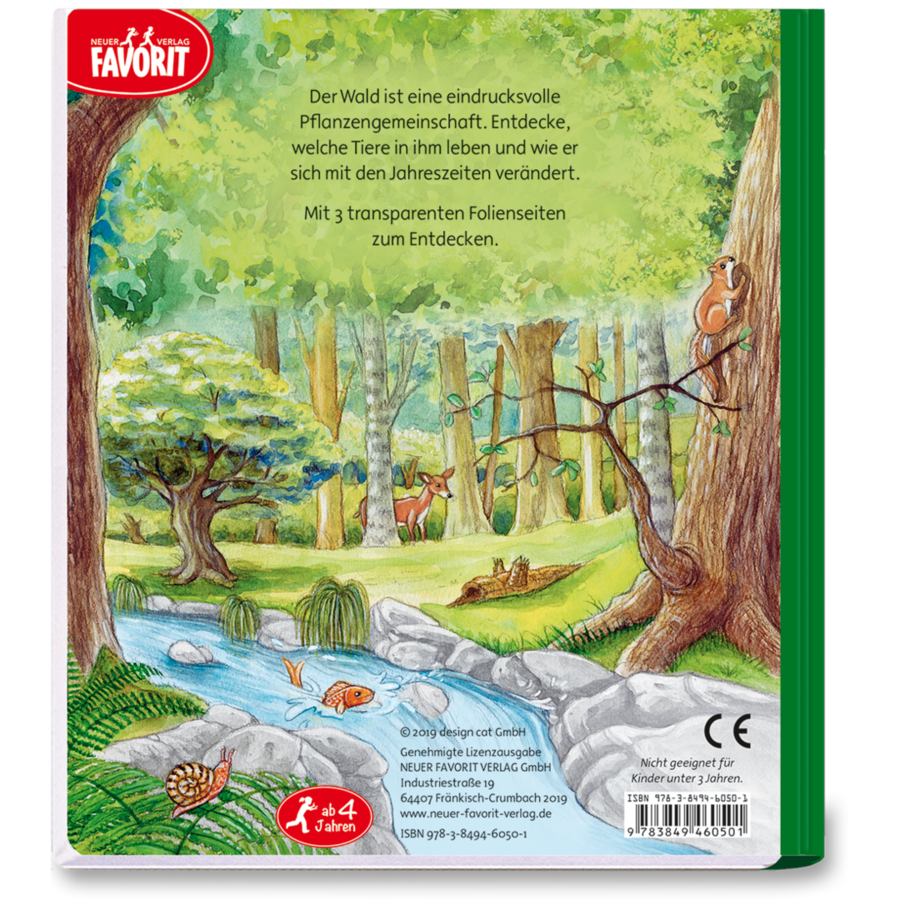 Entdecke unsere Welt – Der Wald Natur Kinder Folienbuch Cover Rückseite Neuer Favorit Verlag Onlineshop