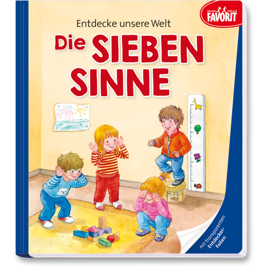 Entdecke unsere Welt – Die sieben Sinne Körper Kinder Folienbuch Cover Vorderseite Neuer Favorit Verlag Onlineshop