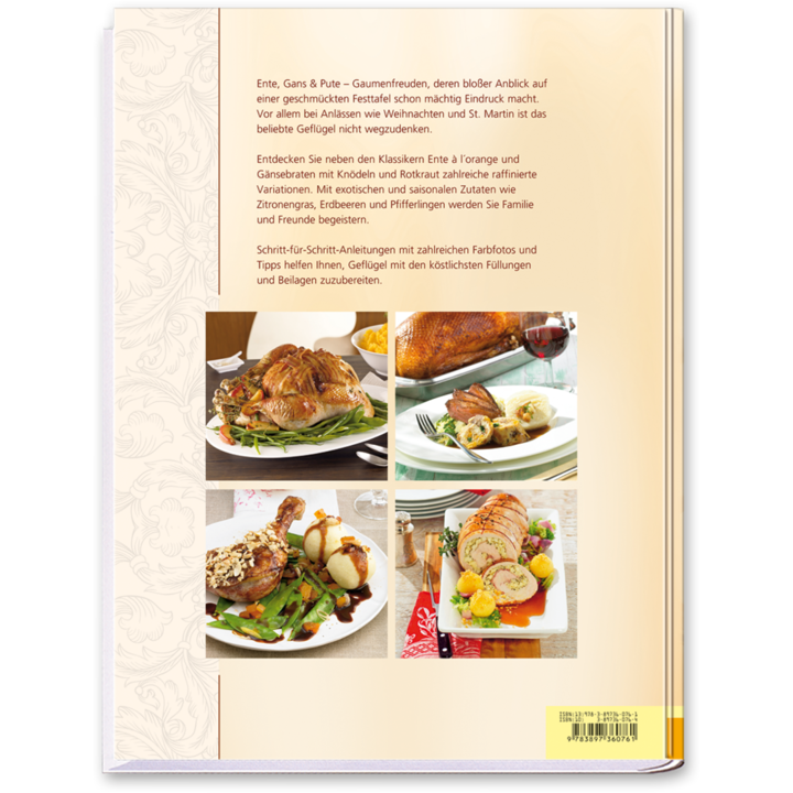 Ente Gans und Pute Kochbuch Rezepte zum richtig zubereiten und kochen Cover Rückseite Edition XXL Onlineshop