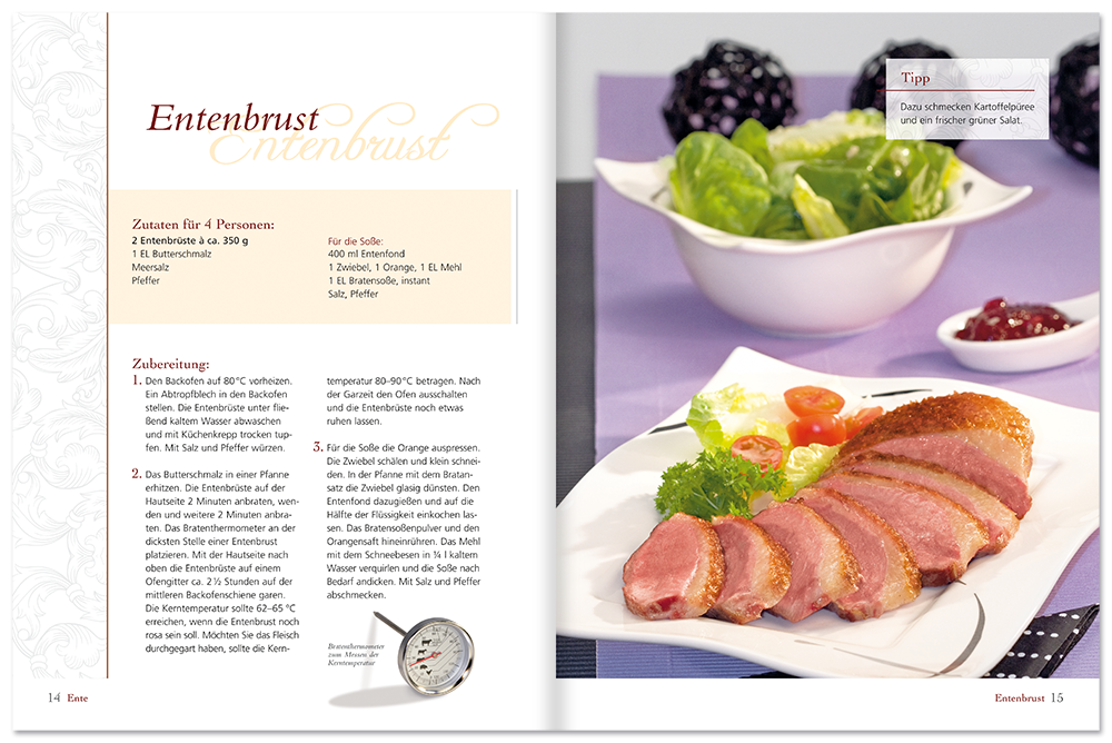 Ente Gans und Pute Kochbuch Rezepte zum richtig zubereiten und kochen Leseprobe S14-15 Edition XXL Onlineshop