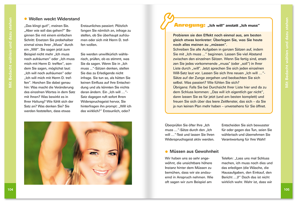 Entschleunigung im Alltag Buch entschleunigt leben Ratgeber Leseprobe S104-105 Edition XXL Onlineshop