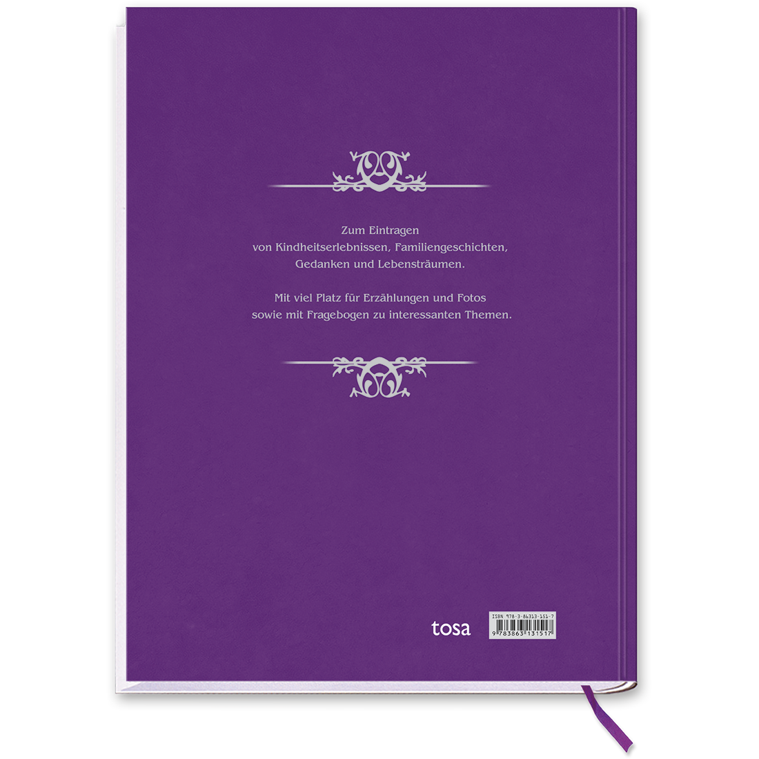 Erinnerungen aus meinem Leben Eintragebuch Festhalten Cover Rückseite Tosa Verlag Onlineshop