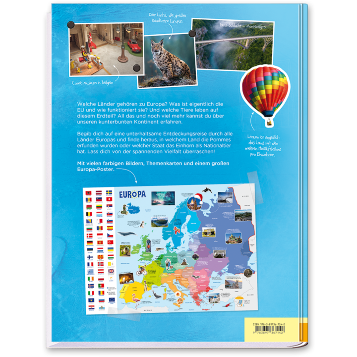 Europa Buch Länder Kontinent und Regionen kennenlernen Europakarte Cover Rückseite Edition XXL Onlineshop