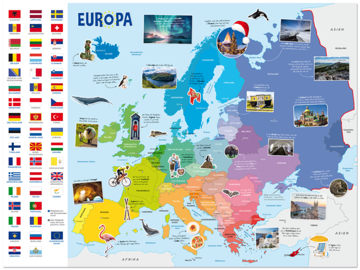 Europa Buch Länder Kontinent und Regionen kennenlernen Europakarte Edition XXL Onlineshop