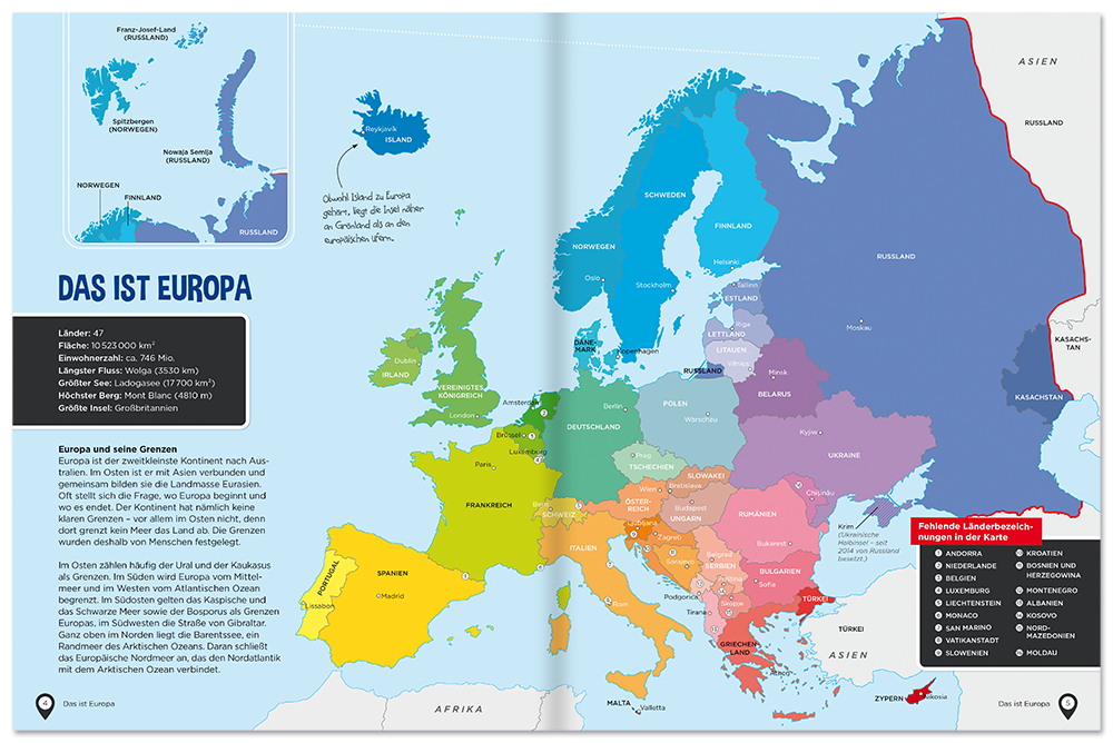 Europa Buch Länder Kontinent und Regionen kennenlernen Europakarte Leseprobe S4-5 Edition XXL Onlineshop