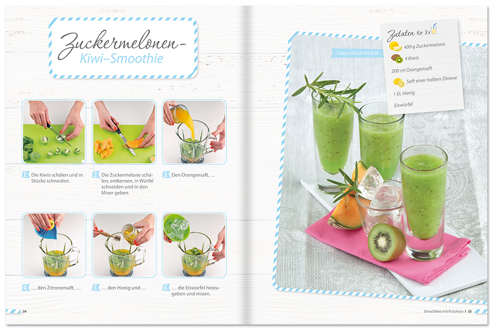 Express-Smoothies Rezeptbuch einfache und schnelle Smoothies Leseprobe S34-35 Edition XXL Onlineshop