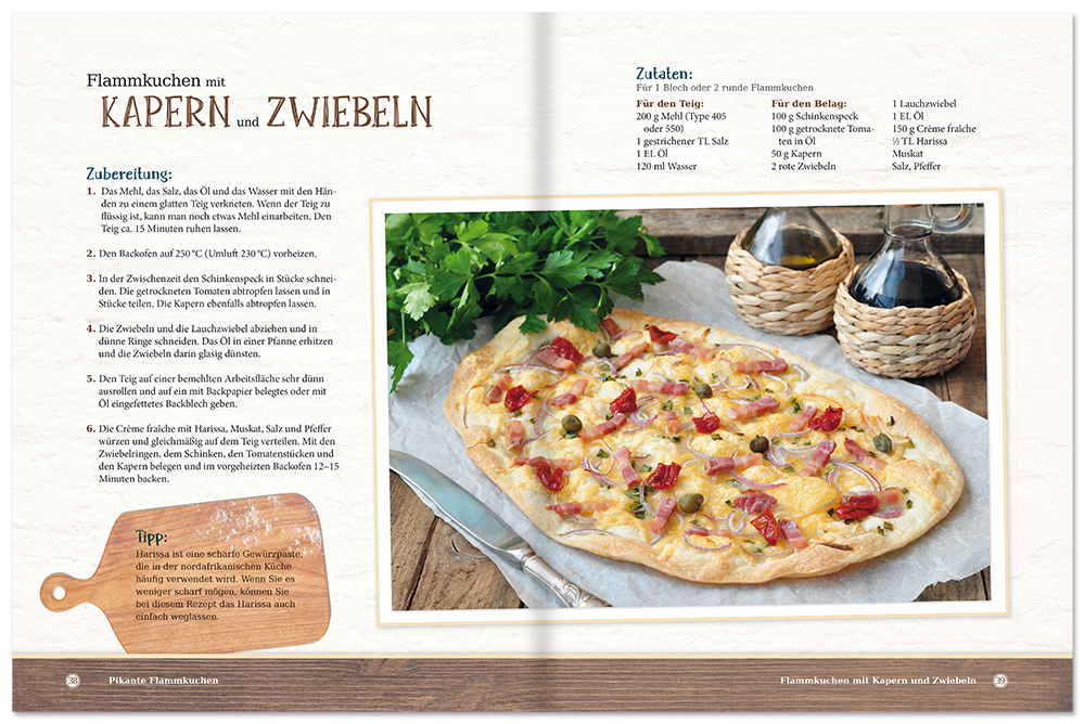 Flammkuchen Quiches Tartes Kochbuch schnelle und einfache Rezepte Leseprobe S38-39 Edition XXL Onlineshop