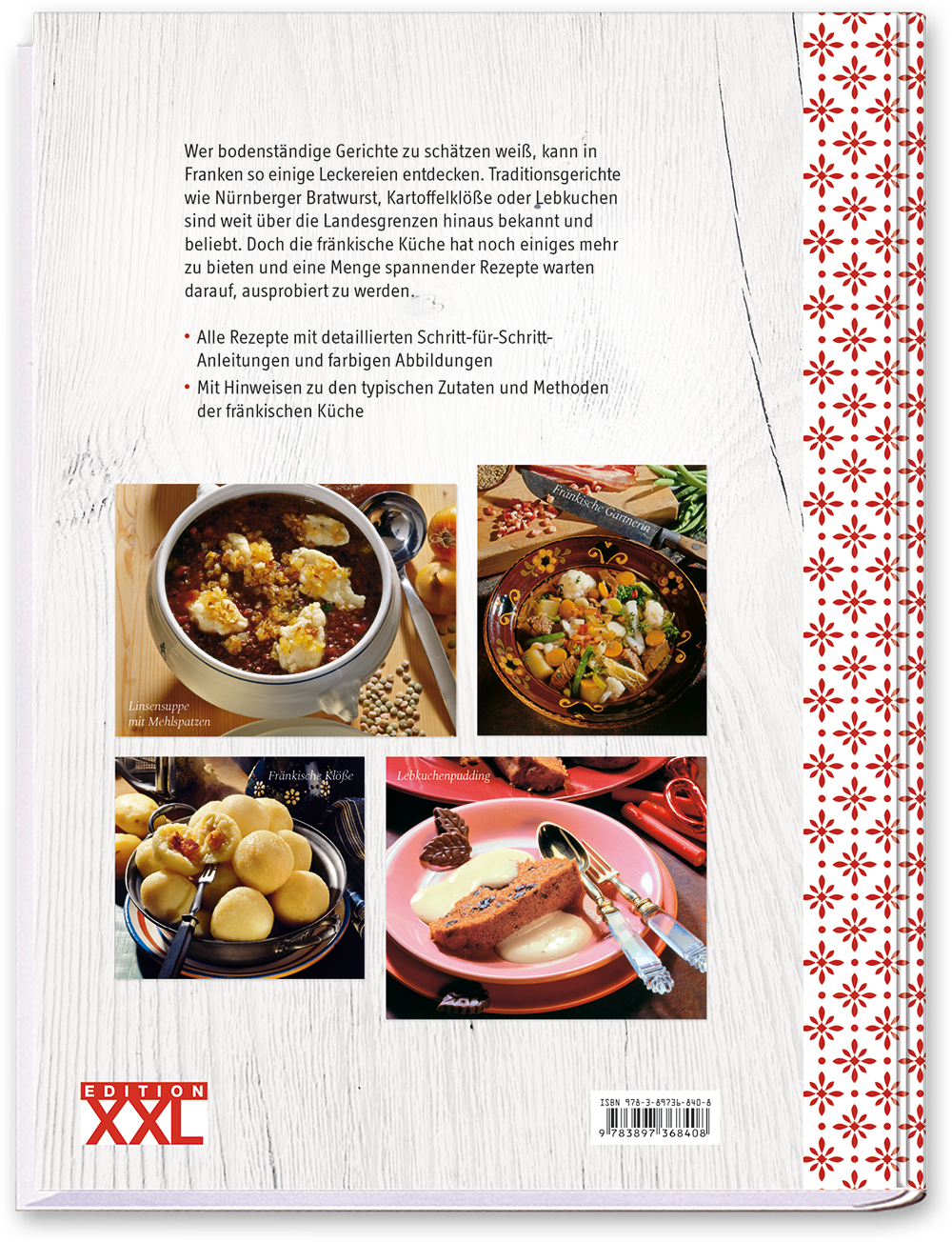 Fränkische Küche Kochbuch traditionelle Gerichte und Spezialitäten Cover Rückseite Edition XXL Onlineshop