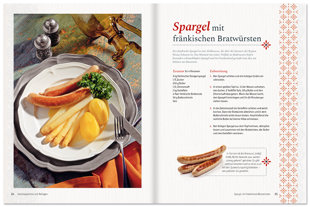 Fränkische Küche Kochbuch traditionelle Gerichte und Spezialitäten Leseprobe S24-25 Edition XXL Onlineshop