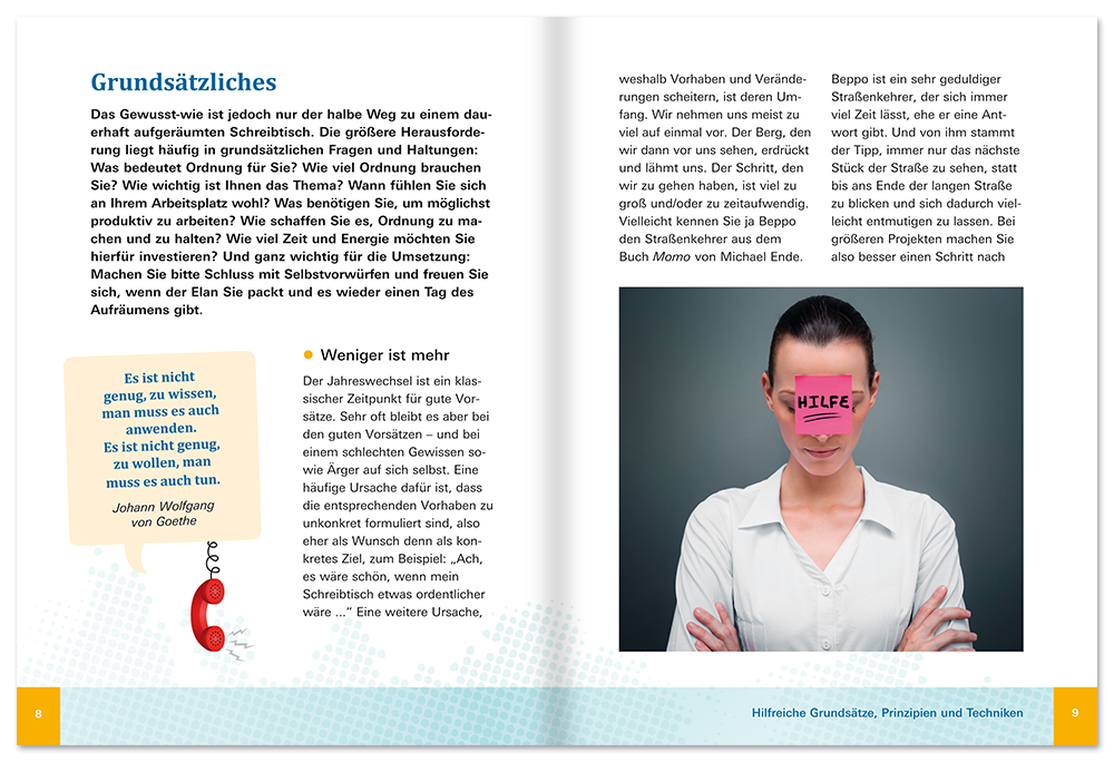 Freier Schreibtisch, freier Kopf aufgeräumt durch den Büroalltag Leseprobe S8-9 Edition XXL Onlineshop