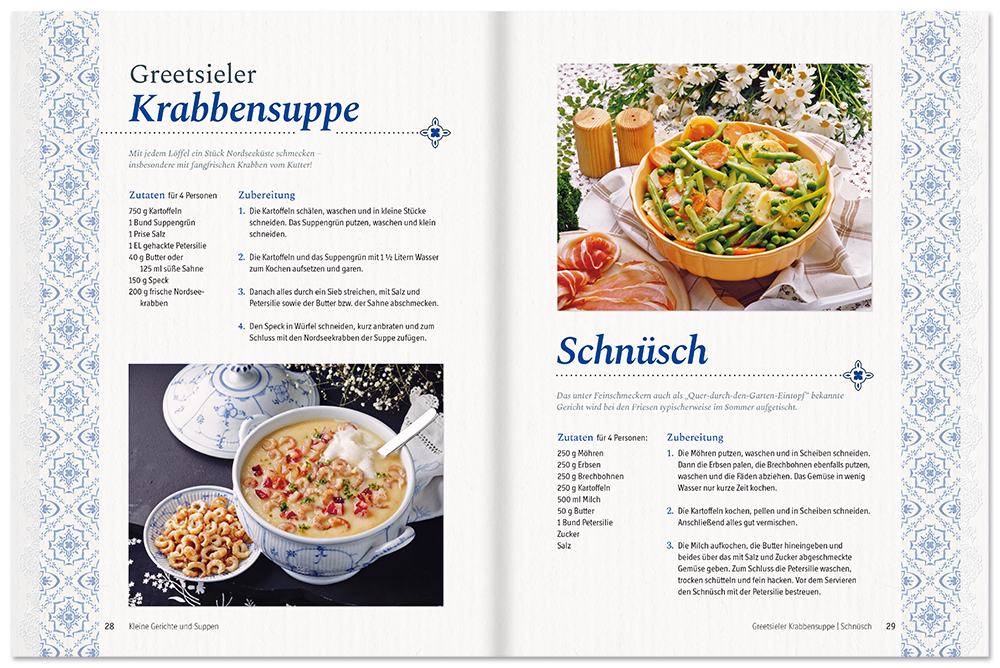 Friesische Küche Kochbuch traditionelle Gerichte neu entdecken Leseprobe S28-29 Edition XXL Onlineshop