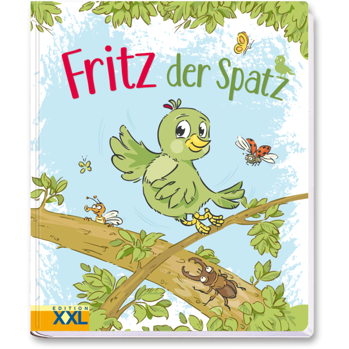 Fritz der Spatz Kinderbuch Pappbilderbuch für Kinder Cover Vorderseite Edition XXL Onlineshop