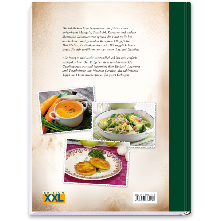 Gemüsegerichte ohne Schnickschnack Kochbuch Rezepte aus Omas Küche Cover Rückseite Edition XXL Onlineshop