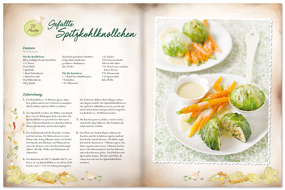 Gemüsegerichte ohne Schnickschnack Kochbuch Rezepte aus Omas Küche Leseprobe S66-67 Edition XXL Onlineshop