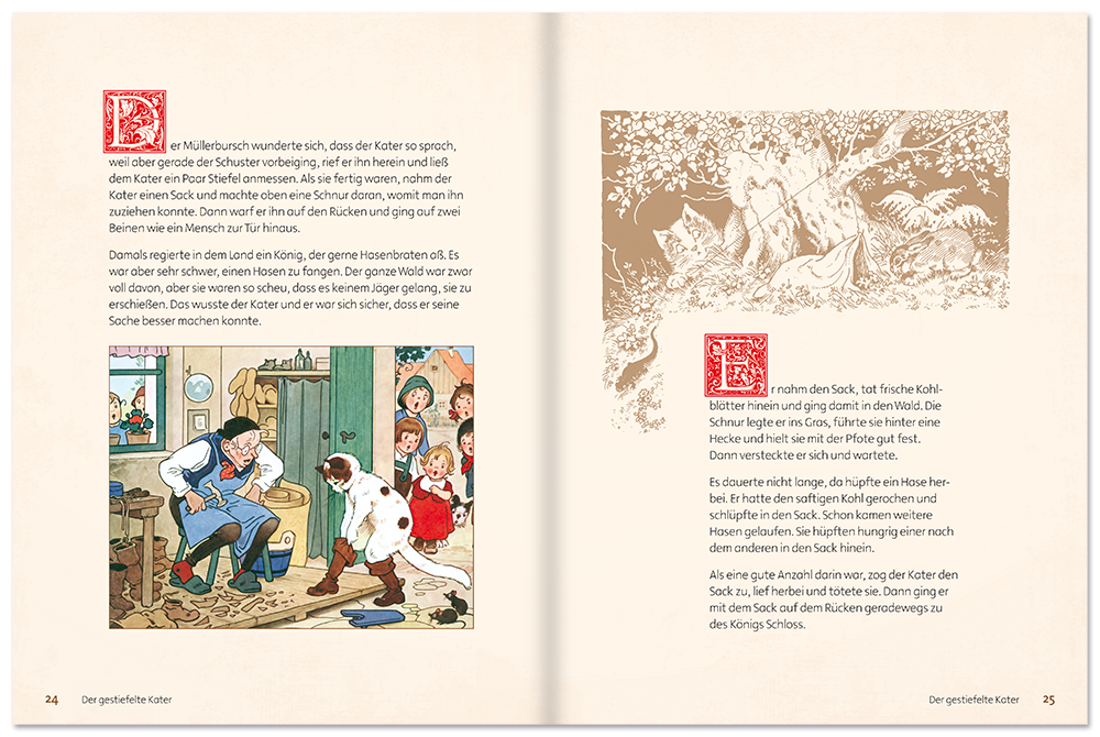 Grimms Märchen Kinderbuch 4 beliebte Geschichten in einem Band Leseprobe S24-25 Edition XXL Onlineshop