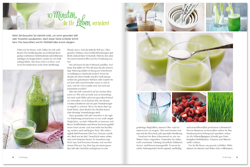 Grüne Smoothies 50 Rezepte für gesunde, vitaminreiche Getränke Leseprobe S4-5 Edition XXL Onlineshop