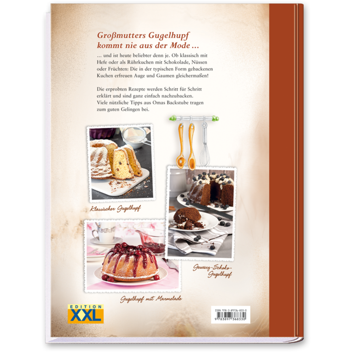 Gugelhupf ohne Schnickschnack Backbuch Omas Gugelhupf Rezepte Cover Rückseite Edition XXL Onlineshop