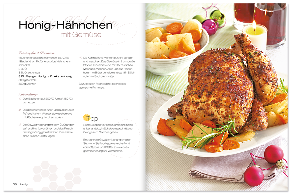 Honig Buch Raffinierte Gerichte mit der besonderen Note Leseprobe S38-39 Edition XXL Onlineshop