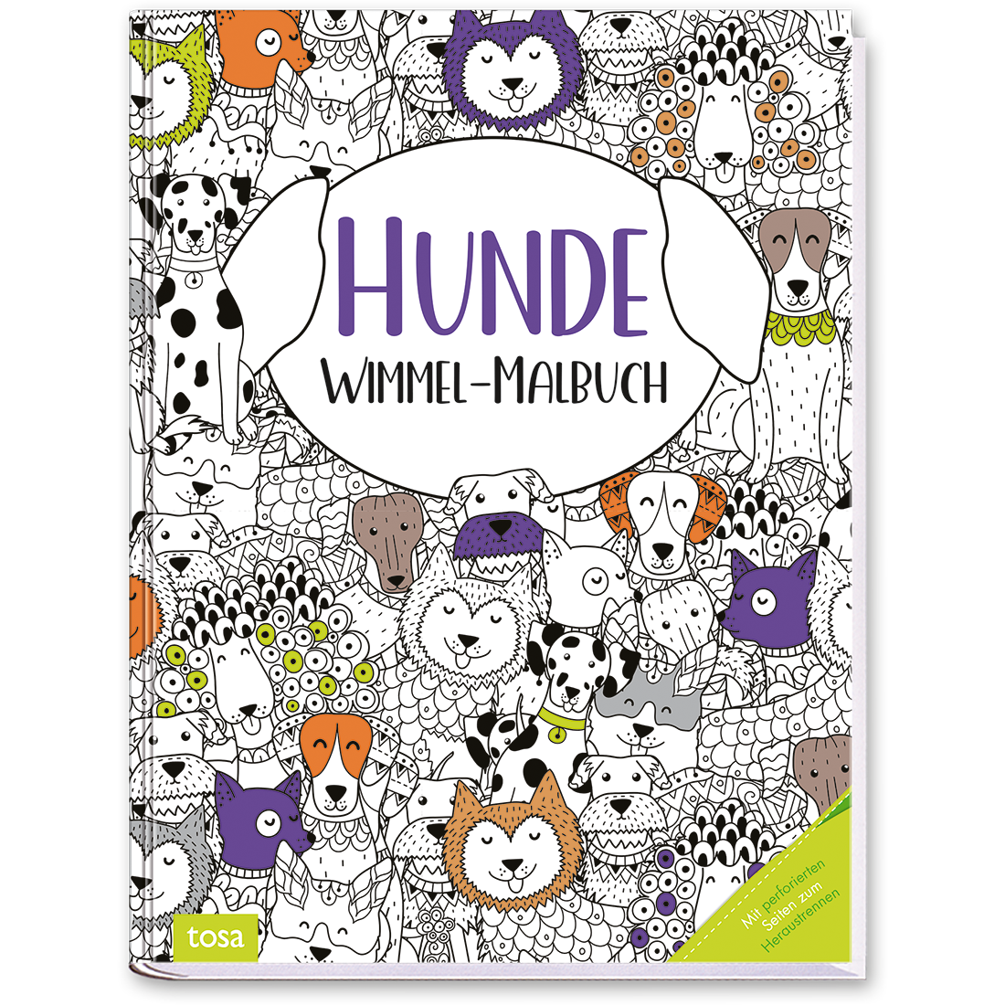 Hunde – Wimmel-Malbuch für Kinder und Erwachsene Cover Vorderseite