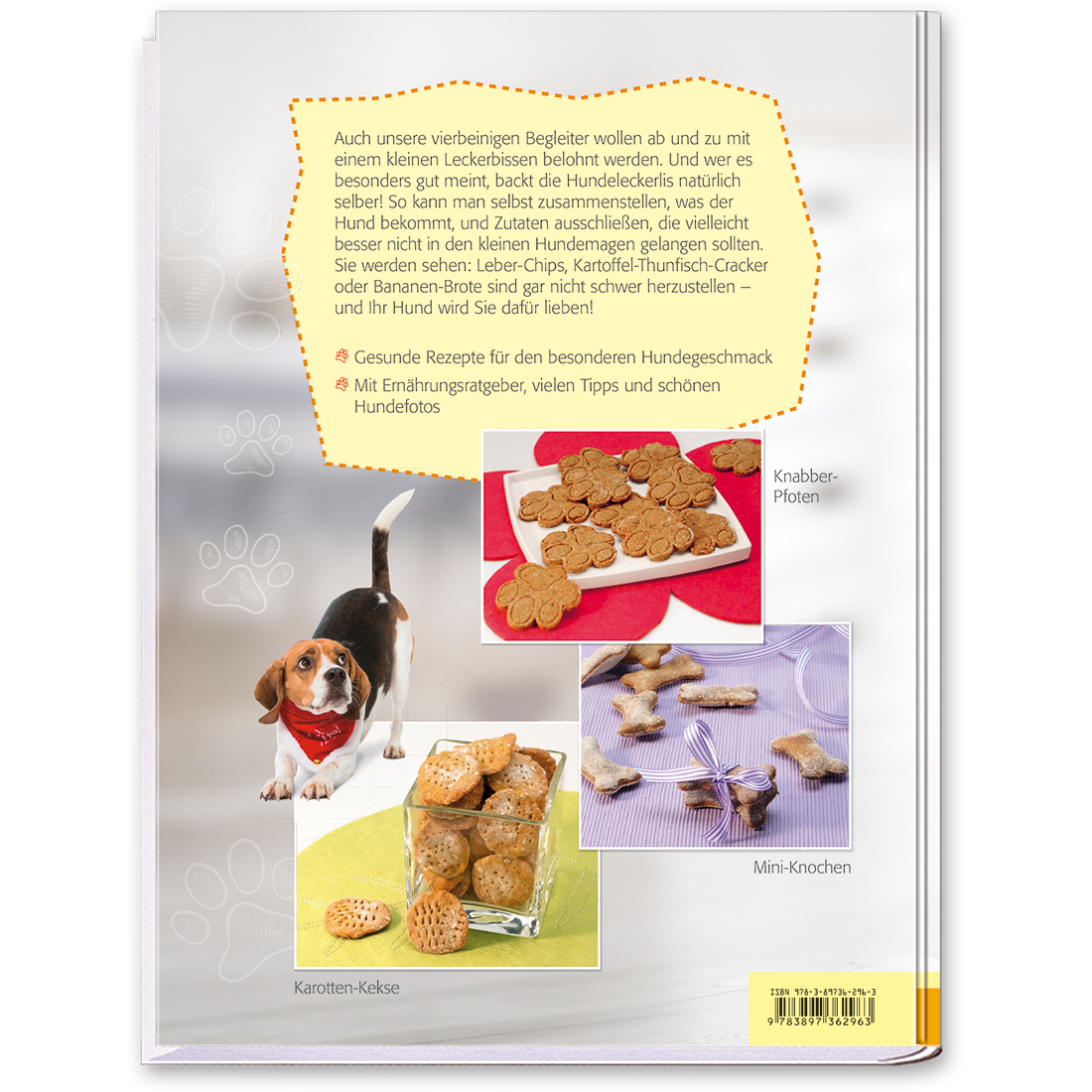 Hundekekse selber backen Buch köstliche Rezepte ganz einfach nachzubacken Cover Rückseite Edition XXL Onlineshop