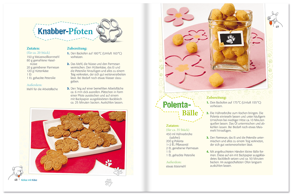 Hundekekse selber backen Buch köstliche Rezepte ganz einfach nachzubacken Leseprobe S48-49 Edition XXL Onlineshop