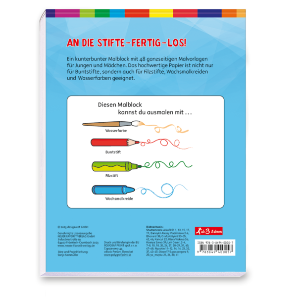 Mein Malblock mit 12 farbintensiven Buntstiften