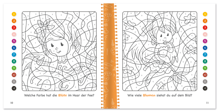 Malen nach Zahlen – von 1 bis 12 (rot)