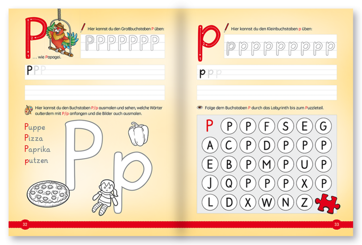 Alphabet lernen von A-Z ab 5 Jahren – mit Schablone