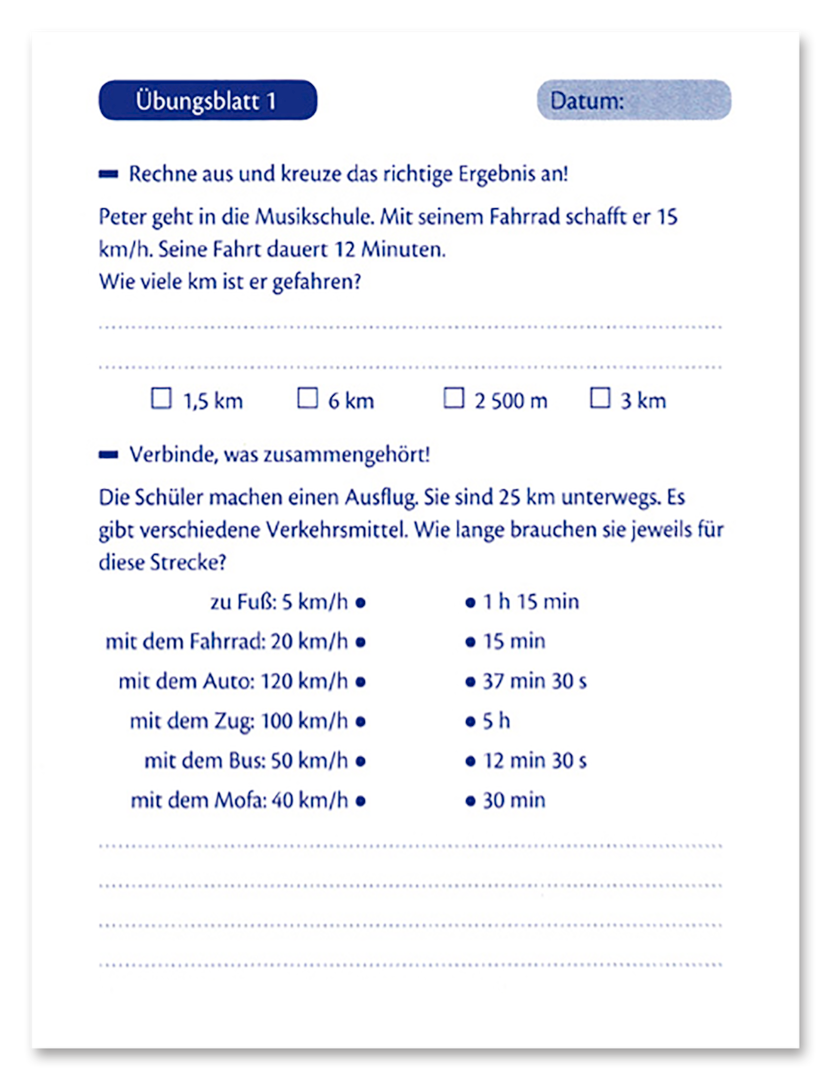 Mathe-Übungsblock – Textaufgaben (5. Klasse)