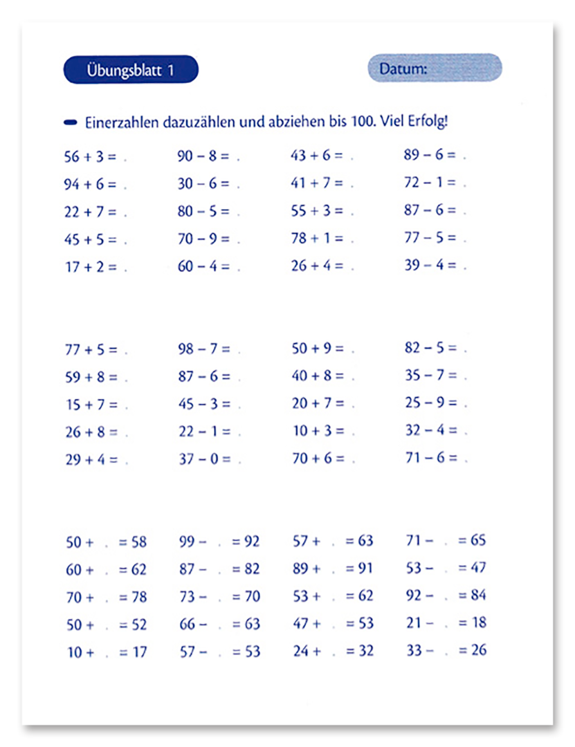 Mathe-Übungsblock (3. Klasse)