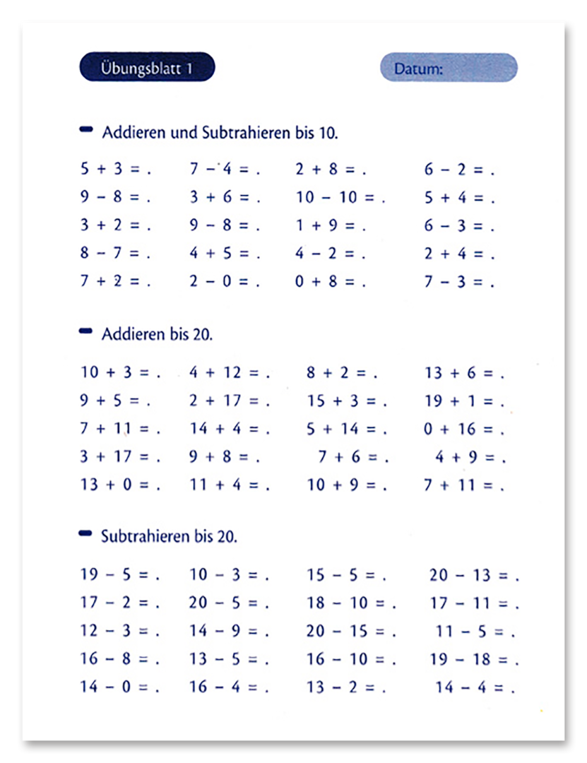 Mathe-Übungsblock (2.Klasse)