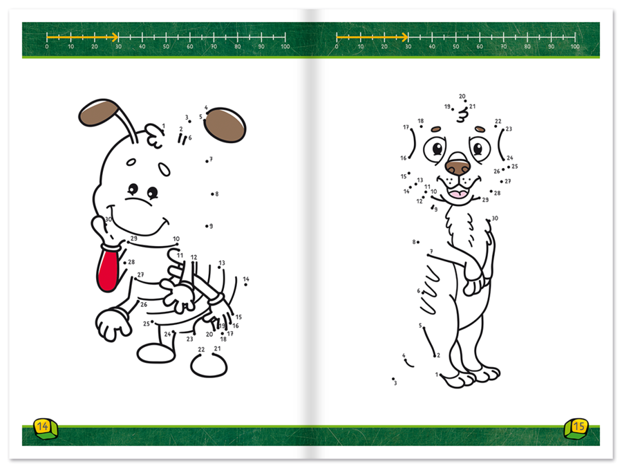 Zahlen verbinden von 1 bis 100