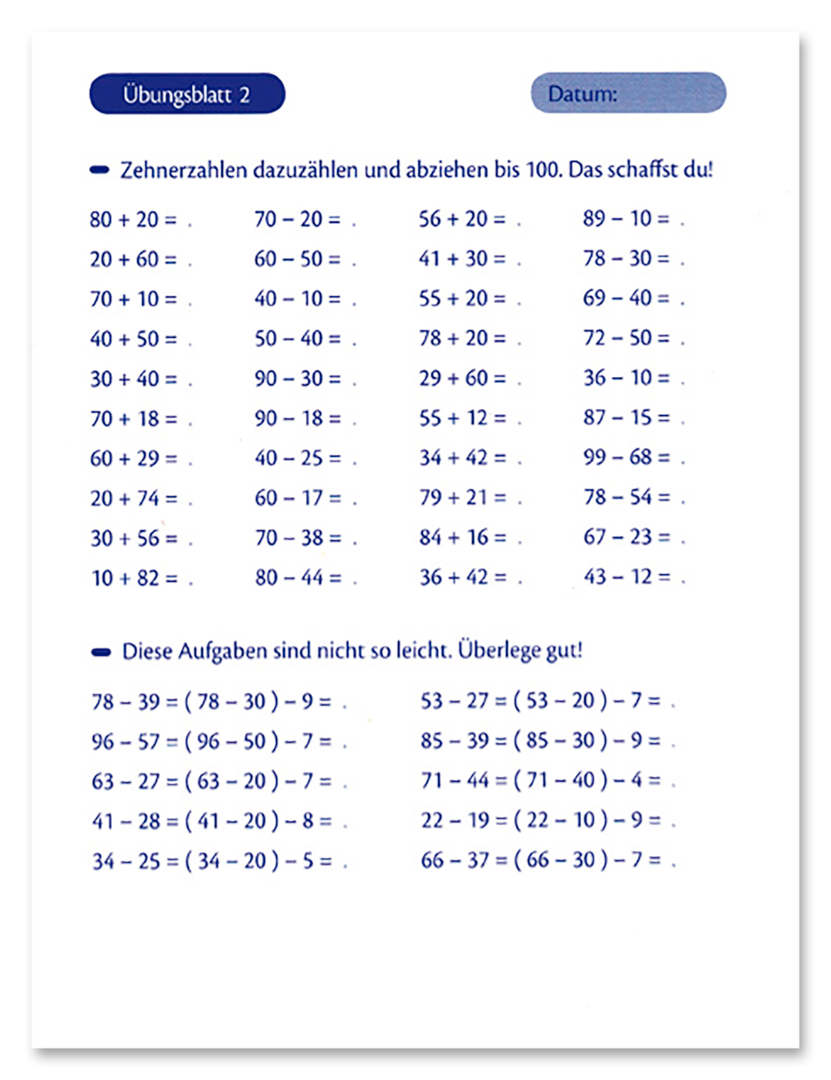 Mathe-Übungsblock (3. Klasse)