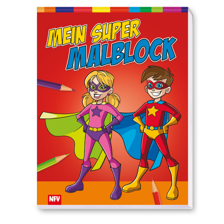 Mein Super-Malblock mit 12 farbintensiven Buntstiften