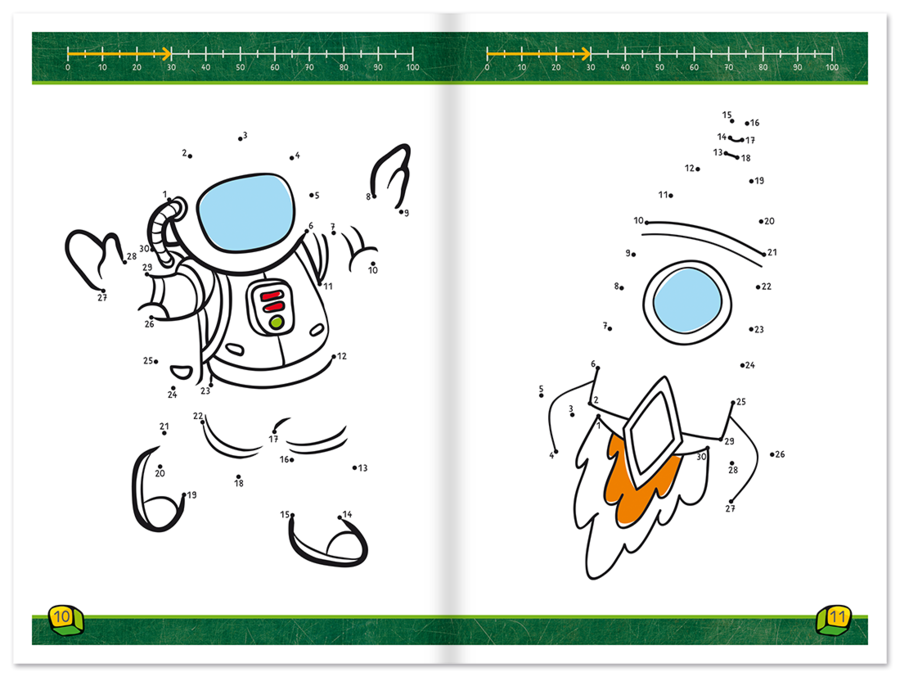 Zahlen verbinden von 1 bis 100