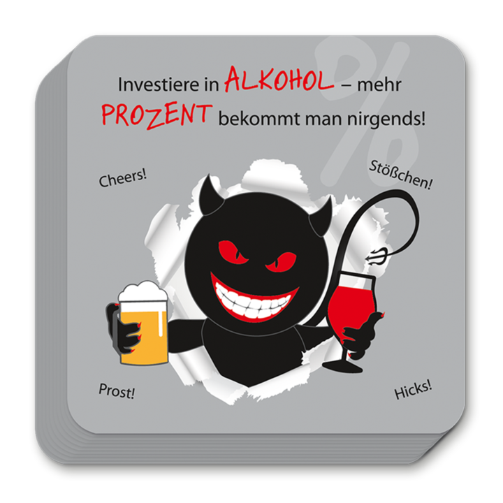 Schwarzer Humor – Untersetzer „Bier“