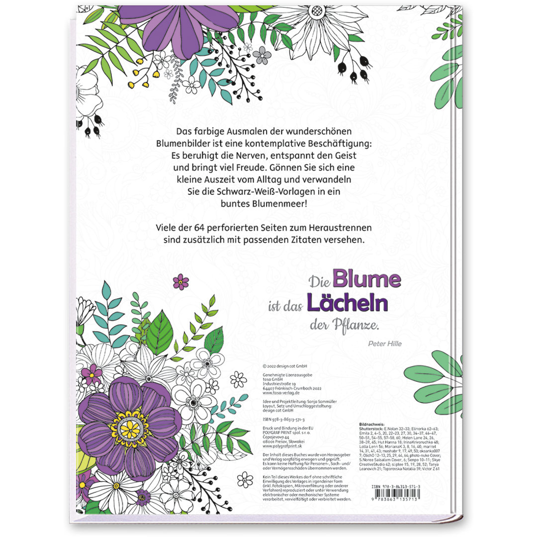 Das bezaubernde Blumen-Malbuch mit Poesie