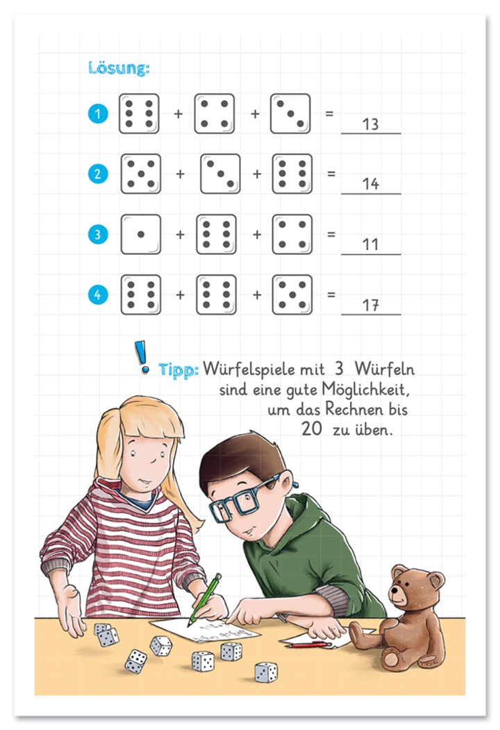 Rechnen üben von 1 bis 20