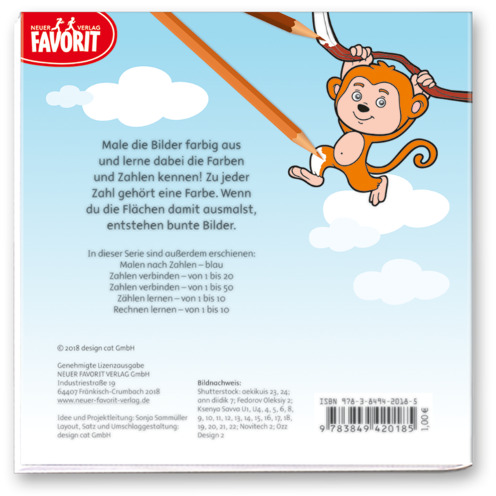 Malen nach Zahlen – von 1 bis 12 (rot)