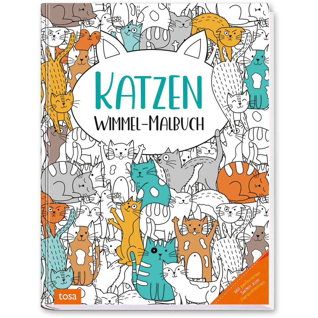Katzen – Wimmel-Malbuch für Kinder und Erwachsene Cover Vorderseite