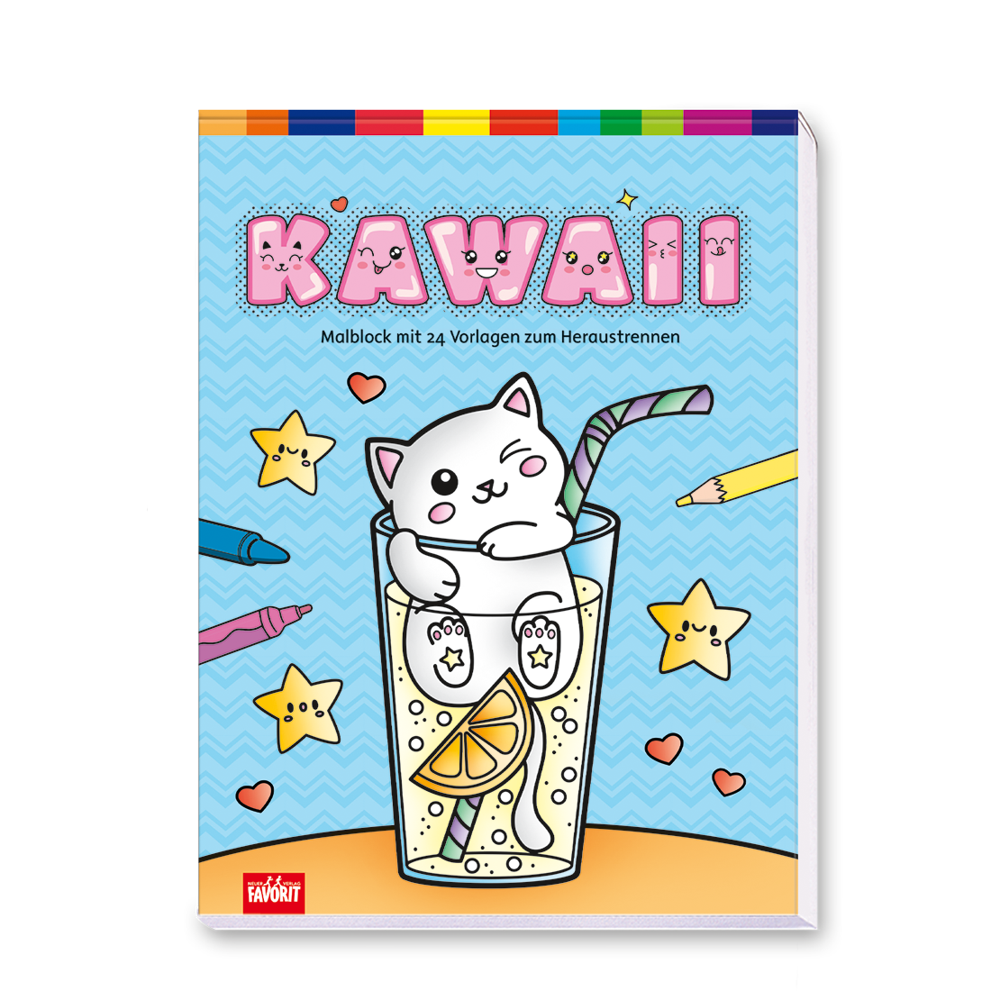 Kawaii Malblock für Kinder Cover Vorderseite