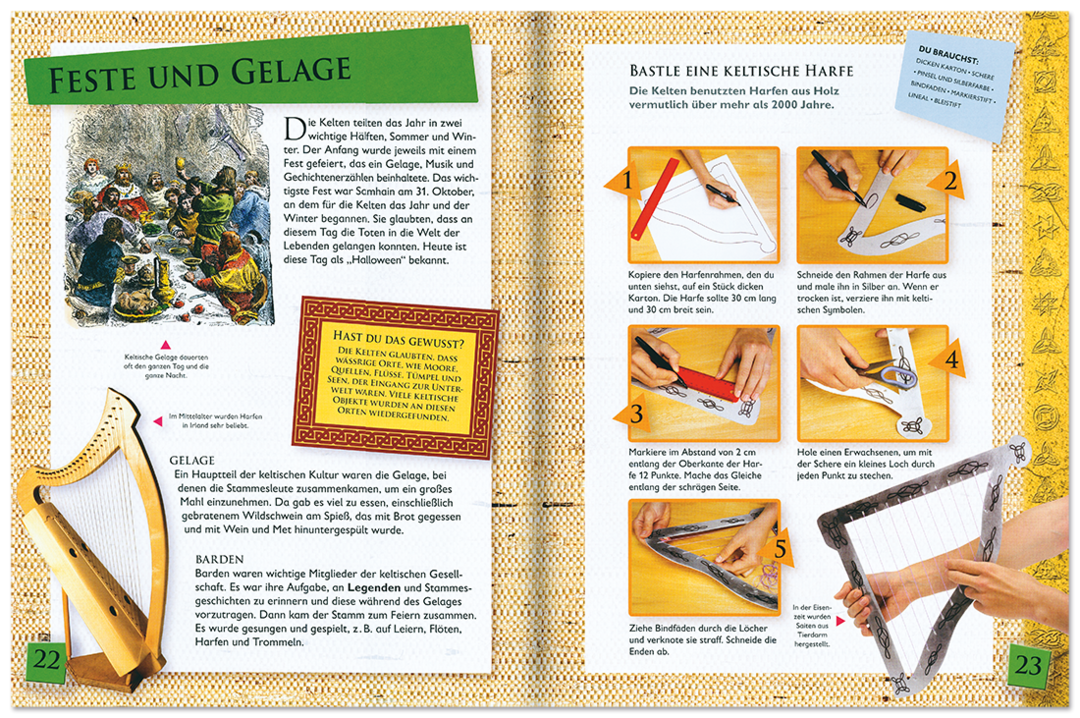Kelten – Das Mitmachbuch Kinderbuch Geschichte und Kultur erleben Leseprobe S22–23 Tosa Onlineshop