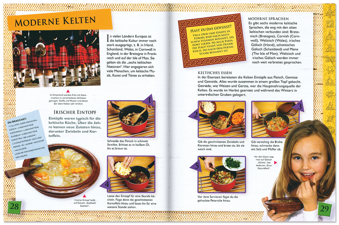 Kelten – Das Mitmachbuch Kinderbuch Geschichte und Kultur erleben Leseprobe S28–29 Tosa Onlineshop