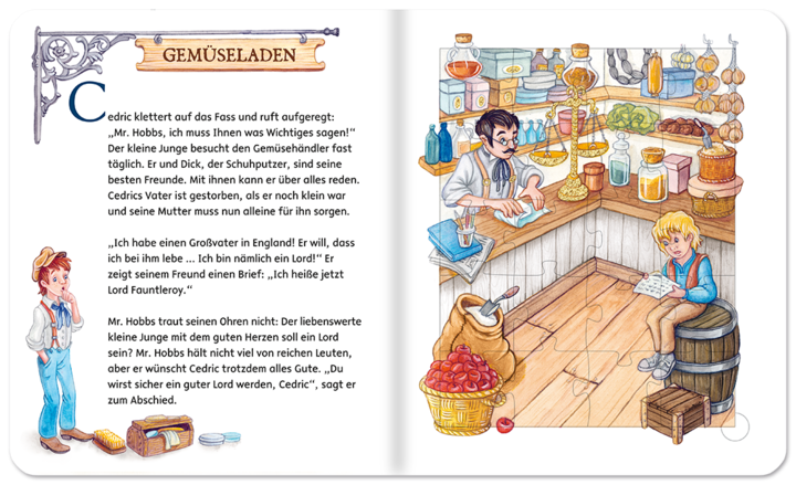 Kinderbuch Der kleine Lord Puzzlebuch Geschichten für Kinder mit Puzzlebildern Leseprobe Beispielseite 1 Edition XXL Onlineshop