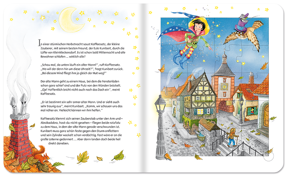 Kinderbuch Der kleine Zauberer Puzzlebuch Geschichten für Kinder mit Puzzlebilder Leseprobe S2-3 Edition XXL Onlineshop