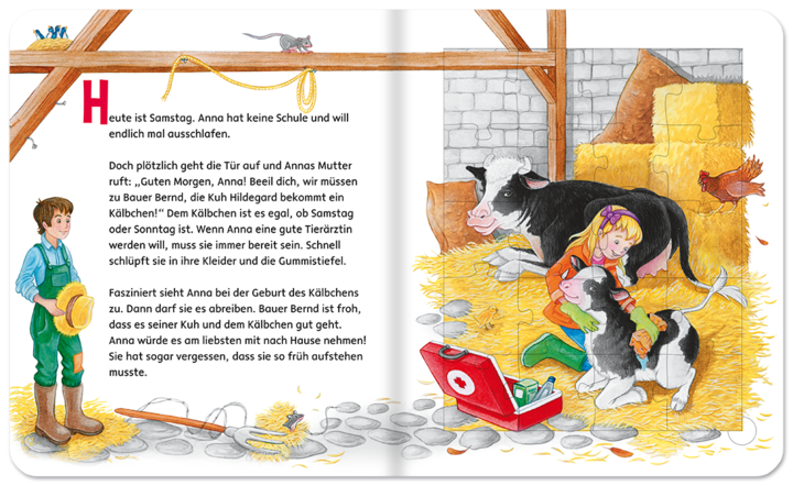 Kinderbuch Die kleine Tierärztin Puzzlebuch Geschichten für Kinder mit Puzzlebilder Beispielseite 1 Edition XXL Onlineshop